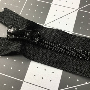 9 Inch YKK Black Non Separating Pocket Zipper | Single Pull |