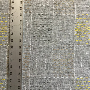 Textured Geometric Gray / Yellow / Tan | Upholstery Fabric  | 54”  Wide | BTY