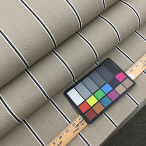 4961-0000 | Putty Regimental Striped  Sunbrella | 46 Inch | Marine And Awning Fabric