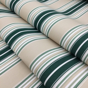 Sunbrella 4932-0000 Striped Beige / Green | 46 Inch wide | AWNING AND MARINE Fabric | Shade / Outdoor Covers | By the Yard
