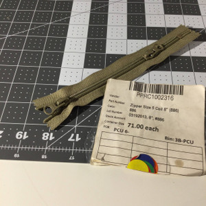 8" Size 5 Coil Zipper - 2-pulls |2 pack | Tan | YKK Brand  |  Bags / Pockets