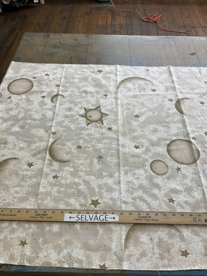 Constellation Stars and Moon Beige / Gold | Home Decor Fabric | 54”  Wide | BTY