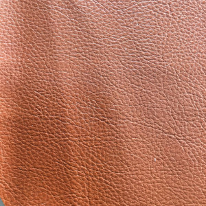 2.17 Yard Piece of Faux Leather Vinyl Fabric | Burnt Orange Medium Grain | Felt-Backed | Upholstery / Bag Making | 54 Wide