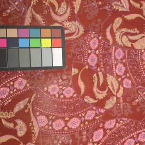 burgundy pink purple paisley print chiffon fabric