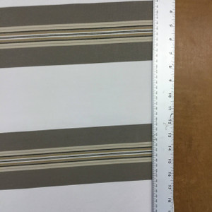 4.55 Yard Piece of Vintage Striped Sunbrella | Beige / Taupe | Outdoor Awning / Upholstery | 46" Wide