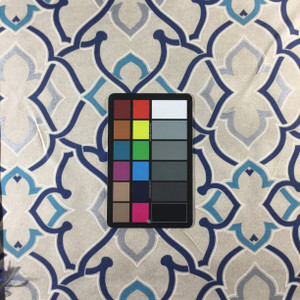 Linked Lattice by P/K Lifestyles | Blue, Silver, Beige | OUTDOOR Home Decor Fabric | Upholstery / Cushions | 54" Wide | By the Yard