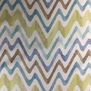 Stitch Chevron in Cucumber by P/Kaufmann | Green / Blue / White | Home Decor Fabric | Drapery / Light Upholstery | 54 Wide | By the Yard