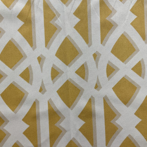 Elton Lattice by P/Kaufmann | Yellow, Beige, White | Basketweave Home Decor Fabric | Upholstery /  Heavy Drapery | 54" Wide | By the Yard