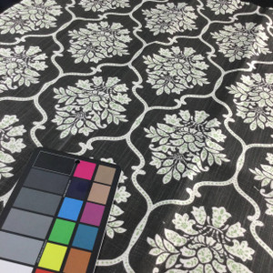 Tiled Damask Dk Gray / White / Green | Home Decor Fabric | Premier Prints | 54 Wide | By the Yard