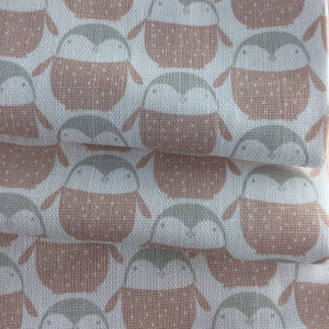 Waddle Penguins Pink / White | Home Decor Fabric | Premier Prints | 54 Wide | By the Yard