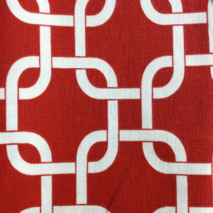 Linked Squares Red / White | Home Decor Fabric | Premier Prints | 54 Wide | By the Yard