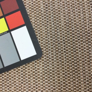 2.55 Yard Piece of Indoor / Outdoor Fabric | Brown / Beige Basketweave | 54 Wide | Upholstery
