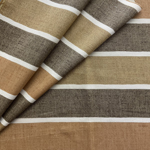 Brown / Beige Stripes | Indoor / Outdoor Fabric | Upholstery / Drapery | 54 Wide | By the Yard