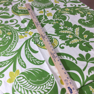 Alexandria Scroll Green / Off White  | Home Decor Fabric | Upholstery / Drapery | 54" Wide | By the Yard