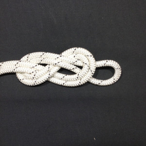 8.8 Yard Piece of Safety Rope | 11 mm | White with Black Lines | By the Piece | Remnant 228