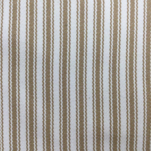 Bella-Dura | Outdoor Canvas | Ticking Stripe |  LATTE BISQUE | Tan and White Stripe | Water, UV Stable | 54 Inch Wide  Fabric By The Yard