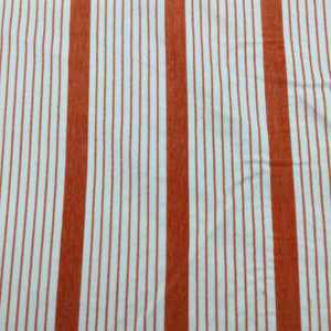 Orange and White Stripes | Porter Stripe in Coral by BELLA-DURA | Latex Backed | Indoor / Outdoor Fabric | WATER RESISTANT | 54" Wide | BTY
