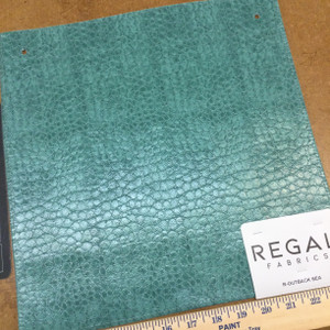 Teal Reptile Faux Leather | Outback Sea by Regal Fabrics | Vinyl Upholstery Fabric | 54" Wide | By the Yard