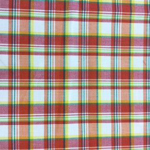 Bright Plaid in Red / Orange / Green / Yellow | Drapery / Slipcover Fabric | 54" Wide | By the Yard