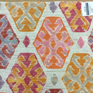 Bright Modern Aztec | Orange / Red / Pink | Home Decor Fabric | 54" Wide | By the Yard
