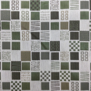 3 Yard Piece of Contemporary Grid | Green / White | Upholstery / Drapery Fabric | 54" Wide | By the Yard