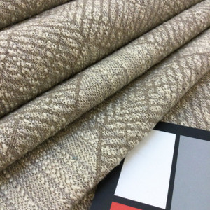 Randwick in color Fawn | Diamond Geometric Slub Weave | Taupe / Beige | Heavyweight Upholstery / Slipcover Fabric | 54" Wide | By the Yard