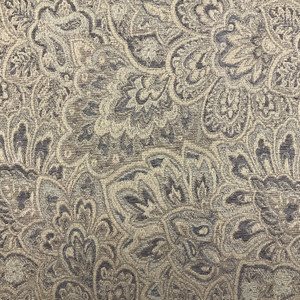 Rebel in Granite | Jacquard Upholstery Fabric | Paisley Damask in Brown | Heavyweight | 54" Wide | By the Yard