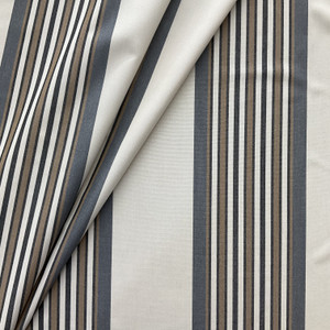 Multiple Stripes Grey & Beige  60 Inch Furniture Weight Indoor / Outdoor Acrylic Canvas Upholstery Fabric