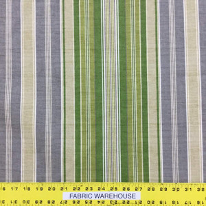 11 Yard Piece of Vera Cruz By Tommy Bahama Green Stripe Printed Drapery And Upholstery Fabric