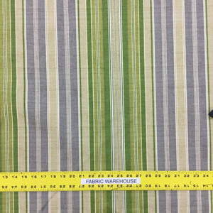 11 Yard Piece of Vera Cruz By Tommy Bahama Green Stripe Printed Drapery And Upholstery Fabric