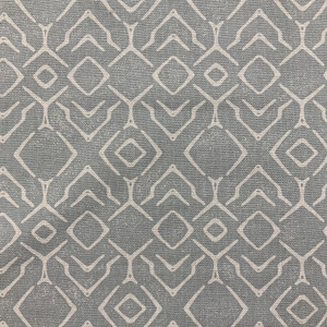 4.25 Yard Piece of Boho Chic Geometric in Blue and Off-White | Home Decor Fabric | 54" Wide
