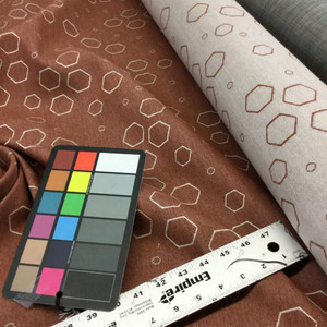 4.875 Yard Piece of Sunbrella Gray and Brown Geometric | Furniture Weight Fabric | 44338-0003