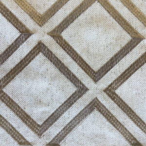 Tangent in Linen-Taupe | Diamond Embroidery Taupe / Natural | Upholstery Fabric | Krelan Fabrics Brand | 54" Wide | By the Yard