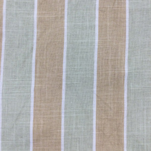 Sunda in Sage | Linen-Like Vertical Stripes in Green and Tan | Upholstery / Drapery Fabric | P/Kaufmann | 54" Wide | By the Yard