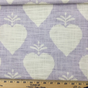 PB Heart in Lavender | Ikat Heart Purple | Upholstery / Drapery Fabric | Braemore | 54" Wide | By the Yard