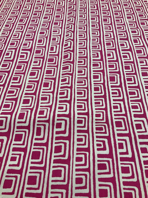On the Square | Geometric Squares in Pink / White | Upholstery / Drapery Fabric | P/Kaufmann | 54" Wide | By the Yard