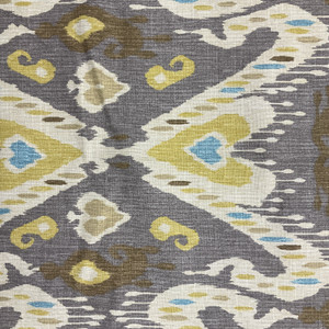 Enlightened in Pumice | Ikat in Yellow / Taupe / Blue  | Upholstery / Drapery Fabric | P/K Lifestyles | 54" Wide | By the Yard