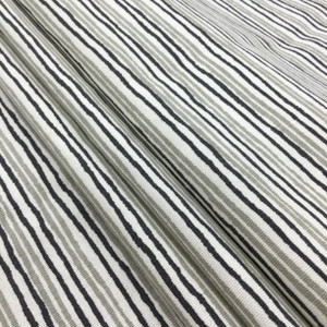 Sullivan in Onyx | Thin Stripes in Black / Grey / White | Upholstery / Drapery Fabric | Magnolia Home Fashions | 54" Wide | By the Yard