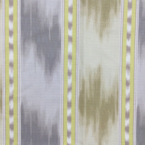 Persian Path in Fog | Striped Design in Tan / Grey / Chartreuse | Upholstery / Drapery Fabric | P/K Lifestyles | 54" Wide | By the Yard