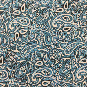 Paisley Quilting Fabric | Blue and White | 100% Cotton | 44" Wide | By the Yard