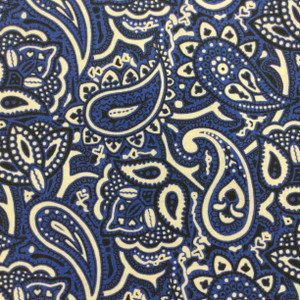 Paisley Quilting Fabric | Blue / White / Black | 100% Cotton | 44" Wide | By the Yard