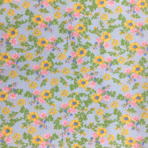 100% Cotton Quilting Fabric | Pink Blue Yellow Floral | 44" Wide | By The Yard