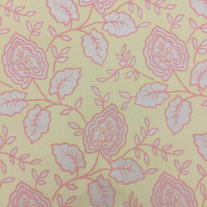 Peach and Muted Yellow Floral Upholstery Fabric | Durable | 54"W | By The Yard