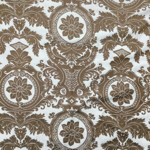 Lotus Damask in Blue / Brown | Upholstery / Drapery Fabric | 54" Wide | By the Yard