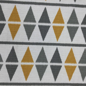 4 Yard Piece of Textured Canvas Geometric Triangle Yellow / Gray | Home Decor Fabric | Premier Prints | 54 Wide | By the Yard