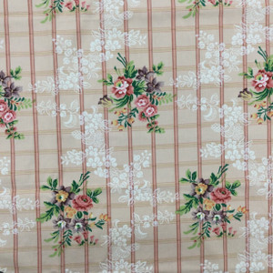 "Mathilde" Brunschwig & Fils | Vintage Floral Plaid in Pink | Home Decor / Drapery Fabric | 54" Wide | By the Yard