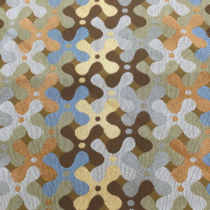 Fidget Spinner in Brown/Tan /Gold/ Blue  Heavyweight Woven Upholstery Fabric