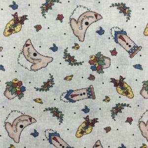 Garden Thyme Floral | Cream / Red / Blue | Quilting Fabric | 100% Cotton | 44 wide | By the Yard