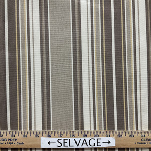 3.875 Yard Piece of 4817-0000 | Westfield Mushroom  Striped  Sunbrella | 46 Inch | Marine And Awning | 4817-0000-REM2