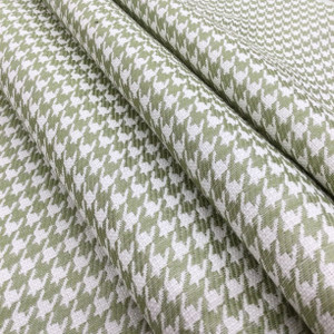 Houndstooth in Green and White | R-CHELSEA FERN | Upholstery Fabric | Regal Fabrics Brand | 54 inch Wide | By the Yard